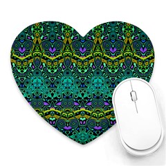 Boho Emerald Green Heart Mousepads by SpinnyChairDesigns