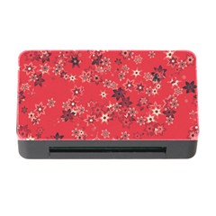 Red Wildflower Floral Print Memory Card Reader With Cf by SpinnyChairDesigns