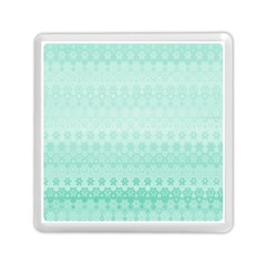 Biscay Green Floral Print Memory Card Reader (square) by SpinnyChairDesigns