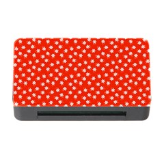 Red White Floral Print Memory Card Reader With Cf by SpinnyChairDesigns