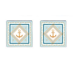 Chain Pattern Blue 6 Cufflinks (square) by designsbymallika