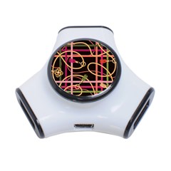 Checks Chain Pattern 3-port Usb Hub by designsbymallika