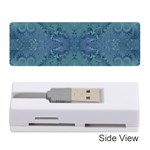 Teal Spirals and Swirls Memory Card Reader (Stick) Front