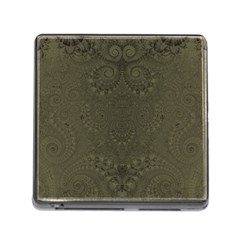 Rustic Green Brown Swirls Memory Card Reader (square 5 Slot) by SpinnyChairDesigns