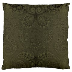 Rustic Green Brown Swirls Standard Flano Cushion Case (one Side) by SpinnyChairDesigns