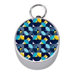 Geometric Hypnotic Shapes Mini Silver Compasses by tmsartbazaar