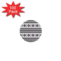 Black And White Aztec 1  Mini Buttons (100 Pack)  by tmsartbazaar
