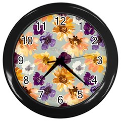 Floral Beauty Wall Clock (black) by Angelandspot