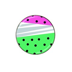 Dots And Lines, Mixed Shapes Pattern, Colorful Abstract Design Hat Clip Ball Marker by Casemiro