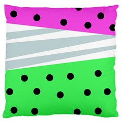 Dots And Lines, Mixed Shapes Pattern, Colorful Abstract Design Large Flano Cushion Case (two Sides) by Casemiro