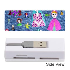Blue Denim And Drawings Memory Card Reader (stick) by snowwhitegirl