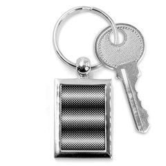 Geometrical Blocks, Rhombus Black And White Pattern Key Chain (rectangle) by Casemiro