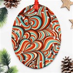 Psychedelic Swirls Oval Filigree Ornament (Two Sides) Front