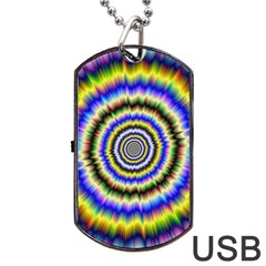 Psychedelic Blackhole Dog Tag Usb Flash (one Side) by Filthyphil