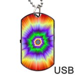 Psychedelic Explosion Dog Tag USB Flash (Two Sides) Front