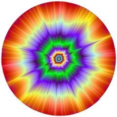 Psychedelic Trance Wooden Puzzle Round by Filthyphil
