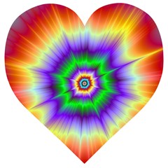 Psychedelic Explosion Wooden Puzzle Heart by Filthyphil