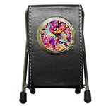 Psychedelic Geometry Pen Holder Desk Clock Front