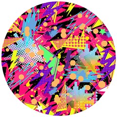 Psychedelic Geometry Wooden Puzzle Round by Filthyphil