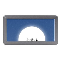 Boat Silhouette Moon Sailing Memory Card Reader (mini) by HermanTelo