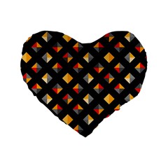 Geometric Diamond Tile Standard 16  Premium Heart Shape Cushions by tmsartbazaar