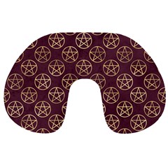 Golden Pentagram Travel Neck Pillow by Angelandspot