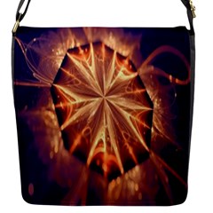 Sun Fractal Flap Closure Messenger Bag (s) by Sparkle