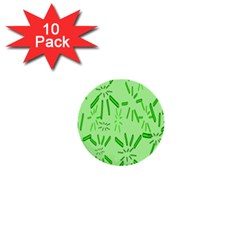 Electric Lime 1  Mini Buttons (10 Pack)  by Janetaudreywilson