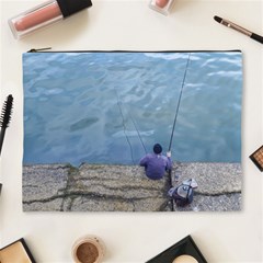 Senior Man Fishing At River, Montevideo, Uruguay001 Cosmetic Bag (xl) by dflcprintsclothing