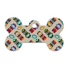 Ethnic Tribal Masks Dog Tag Bone (one Side) by tmsartbazaar