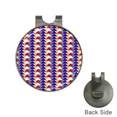Colorful Triangles Pattern, Retro Style Theme, Geometrical Tiles, Blocks Hat Clips With Golf Markers by Casemiro
