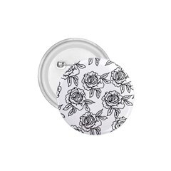 Line Art Black And White Rose 1 75  Buttons by MintanArt