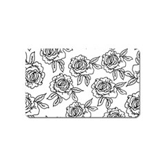 Line Art Black And White Rose Magnet (name Card) by MintanArt