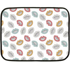 Happy Doodle Laugh Fleece Blanket (mini) by tmsartbazaar