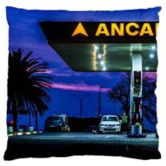 Night Scene Gas Station Building, Montevideo, Uruguay Standard Flano Cushion Case (one Side) by dflcprintsclothing