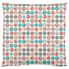 Aqua Coral Circles Standard Flano Cushion Case (one Side) by CuteKingdom
