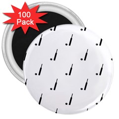 Black And White Cricket Sport Motif Print Pattern 3  Magnets (100 Pack) by dflcprintsclothing