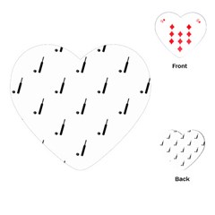 Black And White Cricket Sport Motif Print Pattern Playing Cards Single Design (heart) by dflcprintsclothing