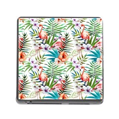 Tropical Flamingos Memory Card Reader (square 5 Slot) by goljakoff