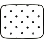 Black And White Baseball Print Pattern Fleece Blanket (Mini) 35 x27  Blanket