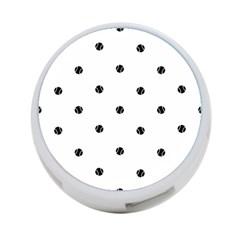Black And White Baseball Print Pattern 4-port Usb Hub (two Sides) by dflcprintsclothing