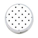 Black And White Baseball Print Pattern 4-Port USB Hub (Two Sides) Back
