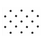 Black And White Baseball Print Pattern Double Sided Flano Blanket (Mini)  35 x27  Blanket Back