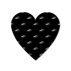 Formula One Black And White Graphic Pattern Heart Magnet by dflcprintsclothing