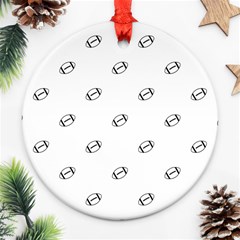 American Football Ball Motif Print Pattern Ornament (round) by dflcprintsclothing