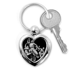 Laocoon Sculpture Over Black Key Chain (heart) by dflcprintsclothing