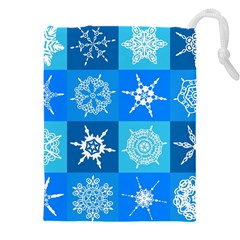 Snowflakes Drawstring Pouch (4xl) by Sobalvarro