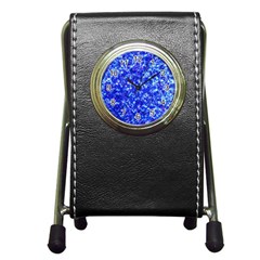 Blue Sequin Dreams Pen Holder Desk Clock by essentialimage