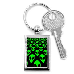 We Are Watching You! Aliens Pattern, Ufo, Faces Key Chain (rectangle) by Casemiro