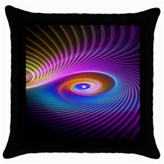 Fractal Illusion Throw Pillow Case (black) by Sparkle